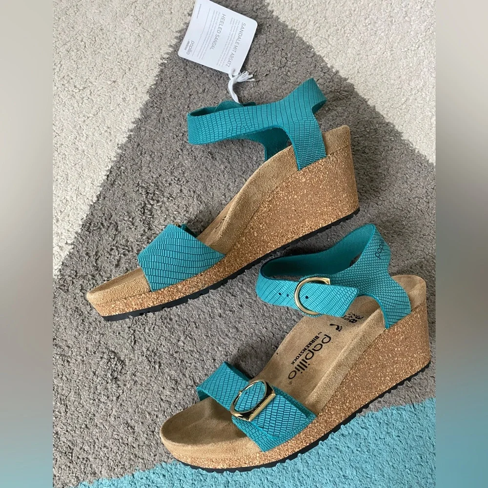 BIRKENSTOCK SOLEY NUBUCK Papillio Turquoise Bay - Picture 2 of 7